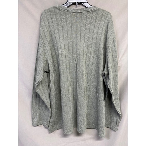 George Men's XL(46/48) Long Sleeve Ribbed V-Neck T-Shirt Green Cotton Blend - Picture 5 of 5